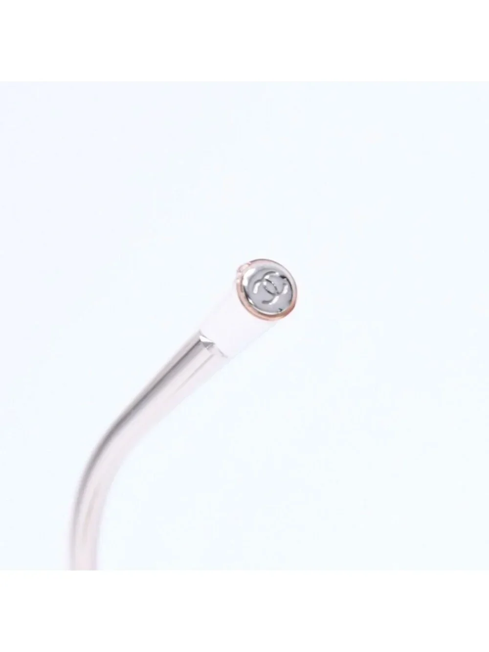 Chanel Sunglasses Eyewear CC Logo Rhinestone Clear Gray